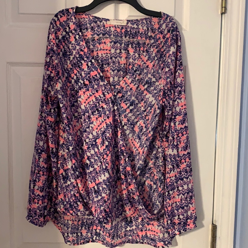 Like new! Lush multicolored long sleeve blouse